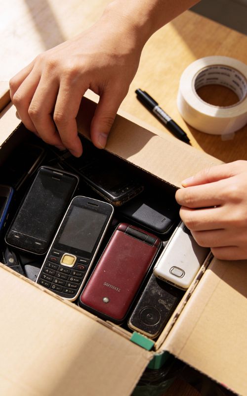 Hromada starých mobilních telefonů